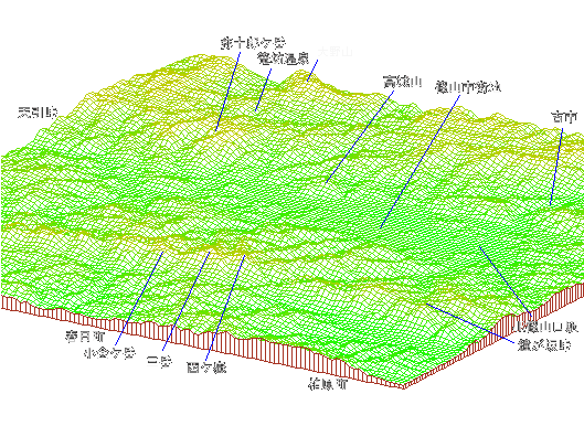 篠山地方の３D風景