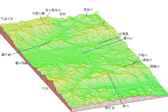 篠山地方の３D風景