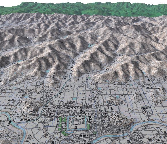 篠山市街地の３Ｄマップ